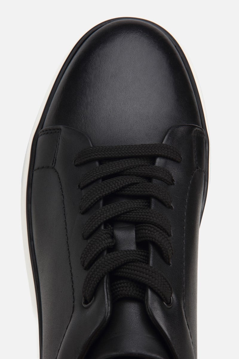 Erkek Siyah Bağcıklı Kalın Tabanlı Günlük Sneaker
