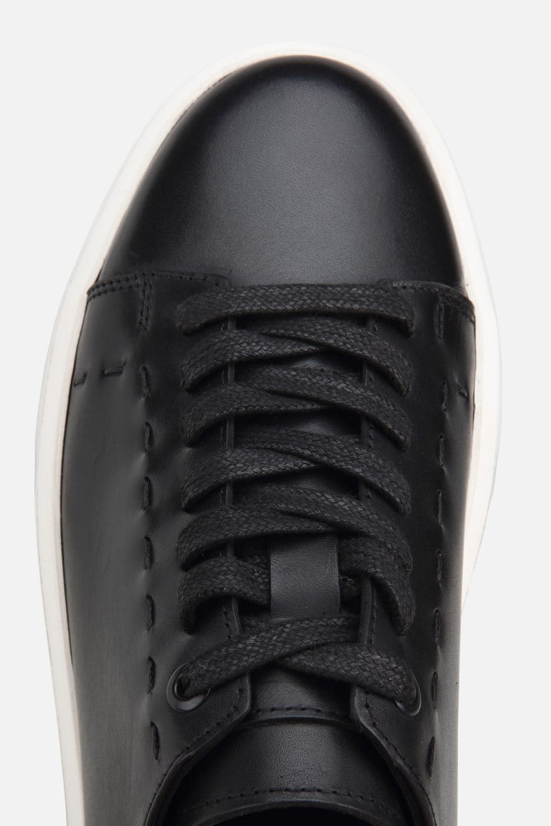 Erkek Siyah Bağcıklı Kalın Tabanlı Günlük Sneaker