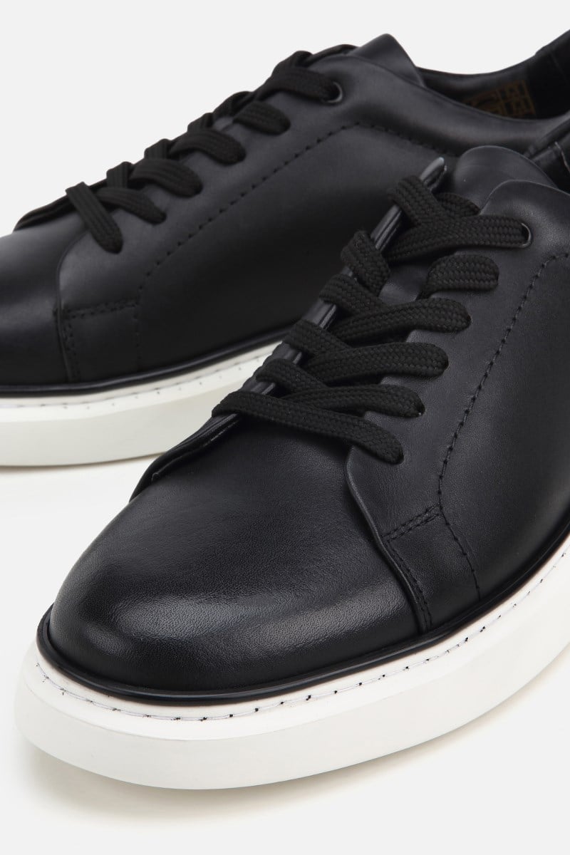 Erkek Siyah Bağcıklı Kalın Tabanlı Günlük Sneaker