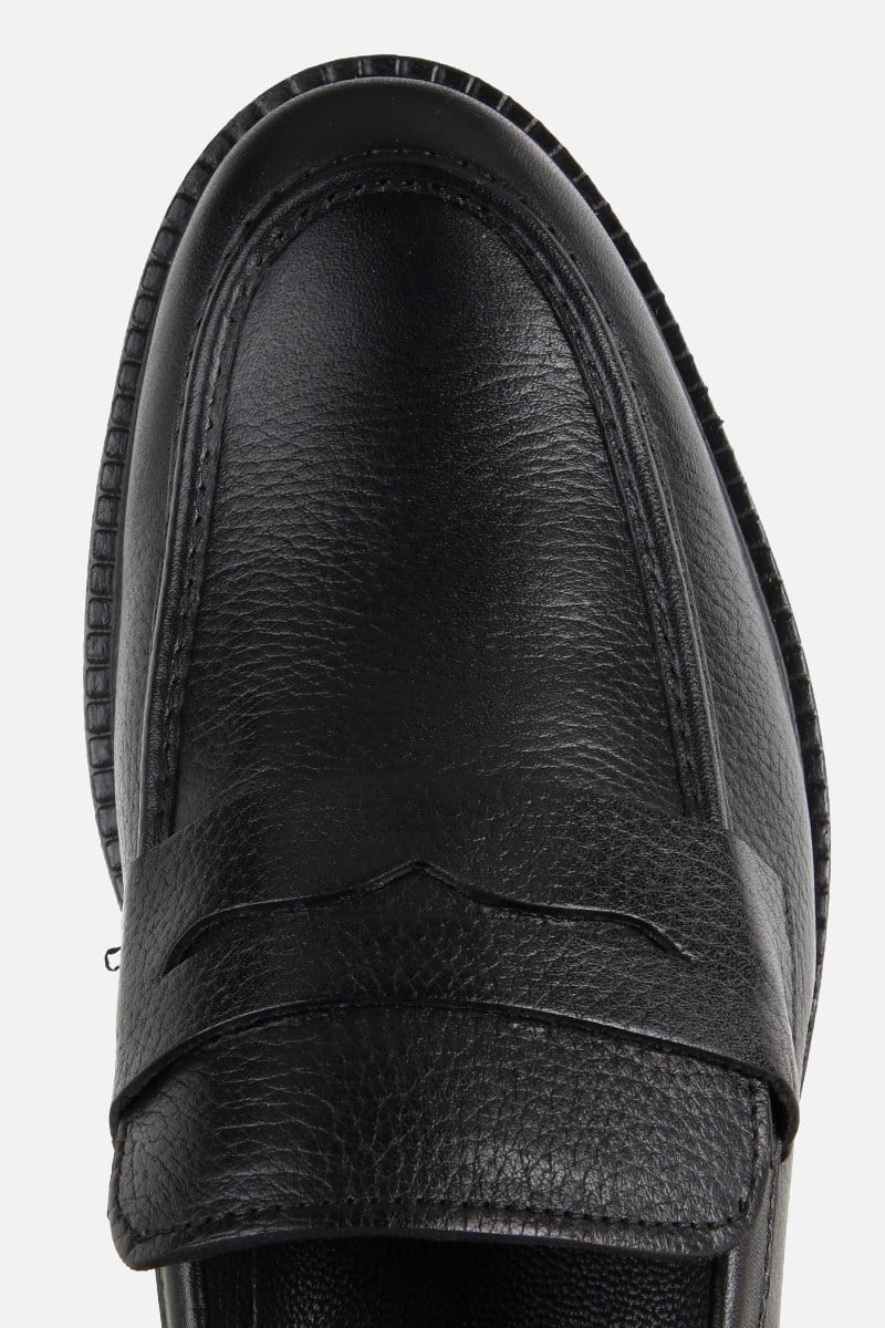 Erkek Siyah Deri Modern Loafer