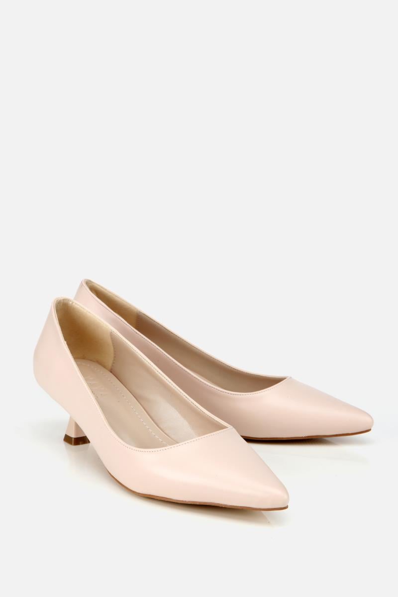 Kadın Bej Kısa Topuklu Stiletto