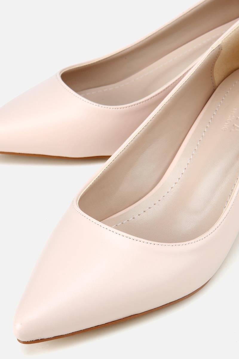 Kadın Bej Kısa Topuklu Stiletto
