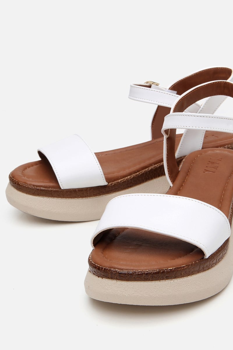 Kadın Beyaz Comfort Düz Sandalet