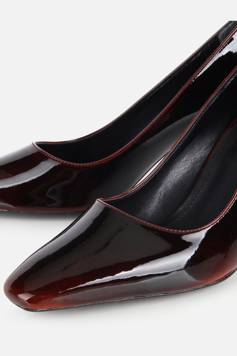 Kadın Bordo Rugan İnce Topuklu Stiletto