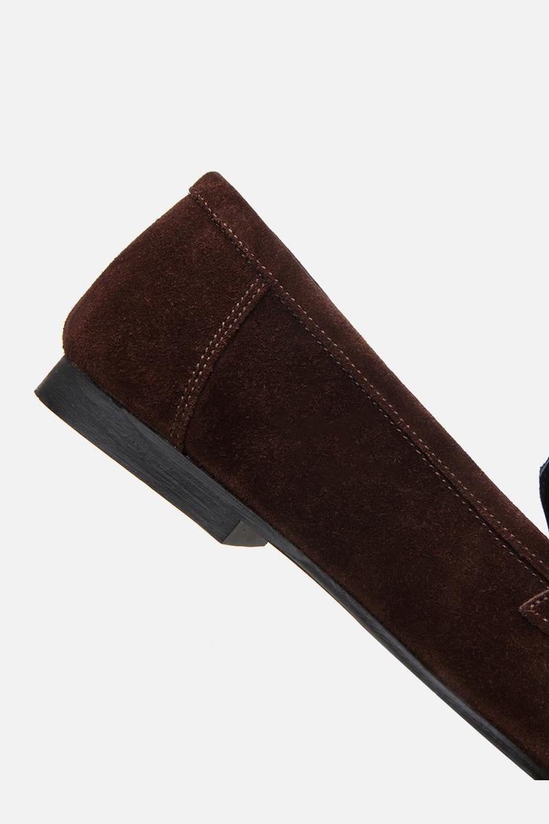Kadın Deri Kahve Tokalı Loafer