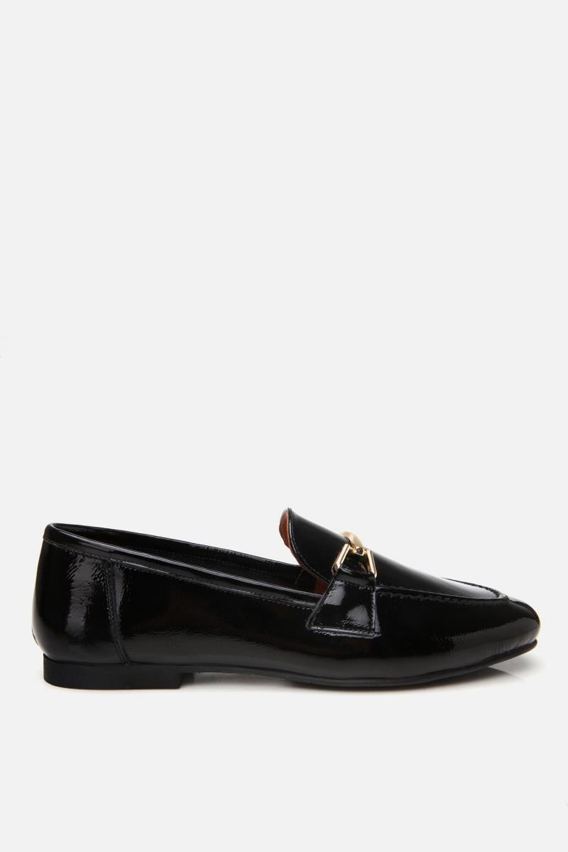 Kadın Deri Siyah Tokalı Loafer