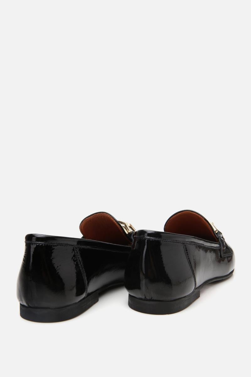 Kadın Deri Siyah Tokalı Loafer