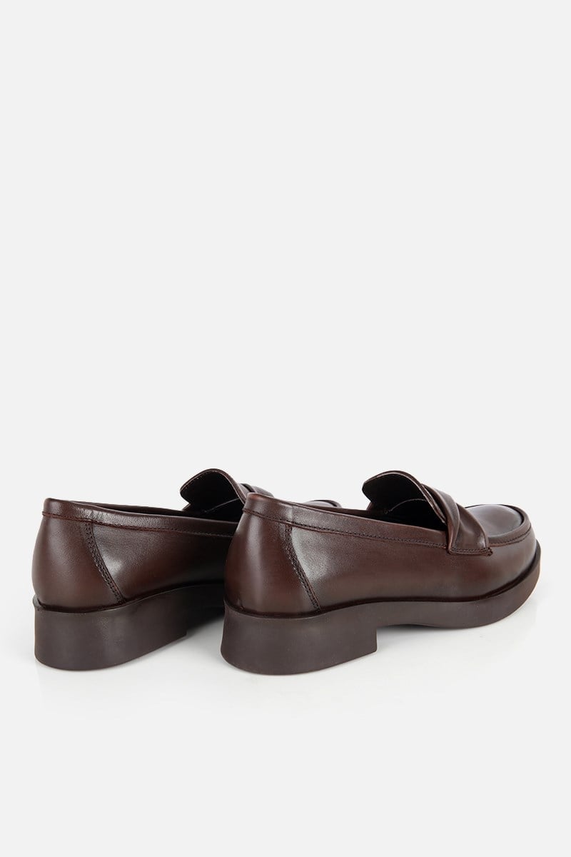 Kadın Kahverengi Düğüm Detaylı Loafer Ayakkabı
