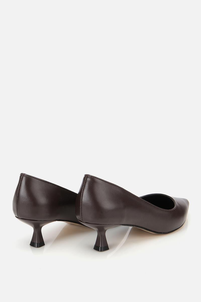 Kadın Kahverengi Kısa Topuklu Stiletto