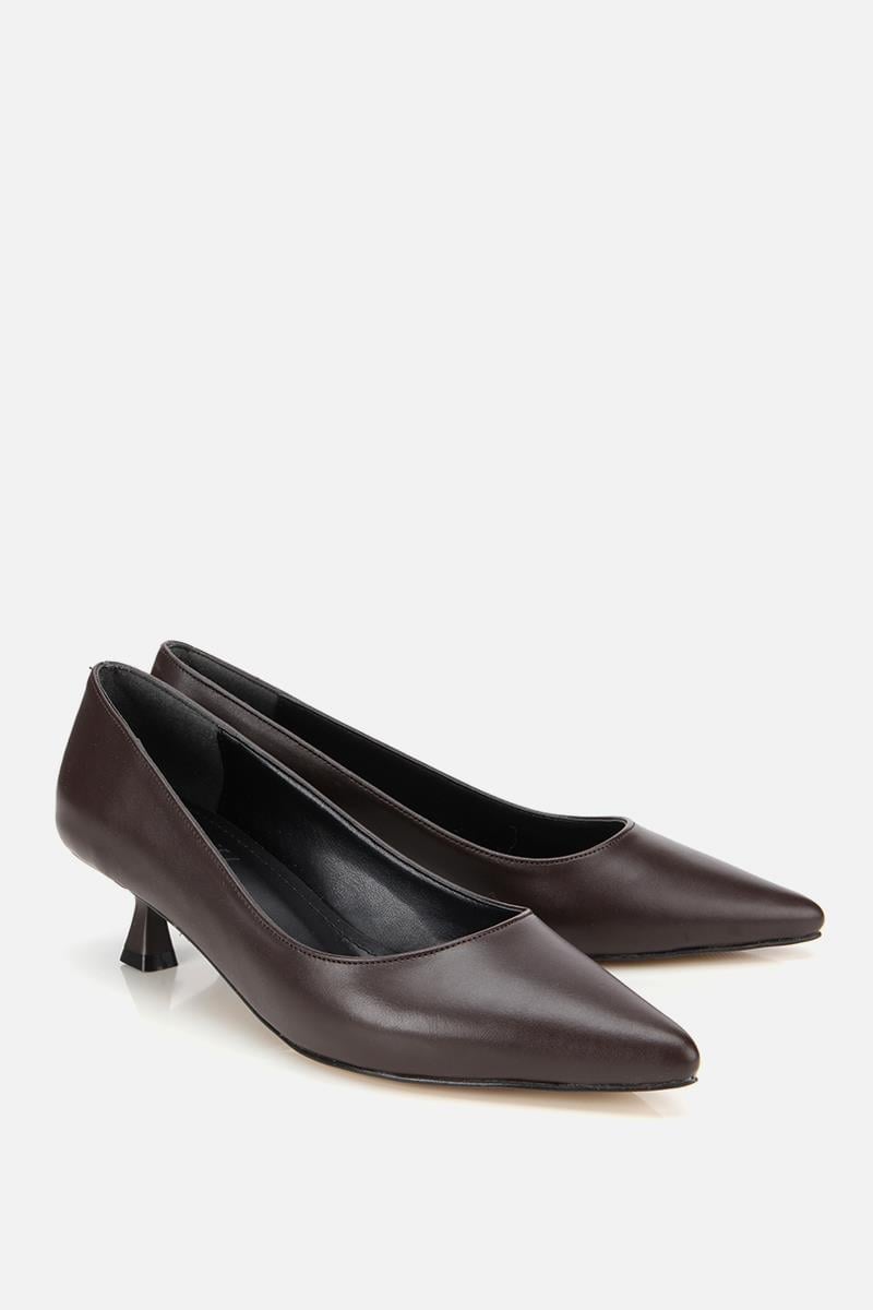 Kadın Kahverengi Kısa Topuklu Stiletto