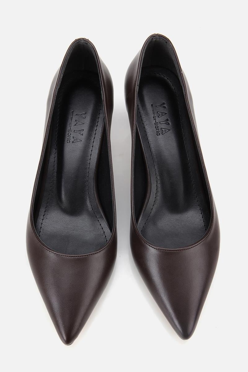 Kadın Kahverengi Kısa Topuklu Stiletto