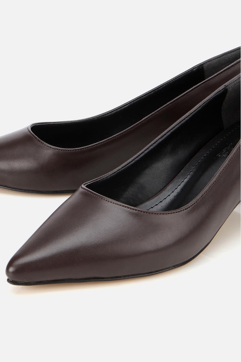 Kadın Kahverengi Kısa Topuklu Stiletto