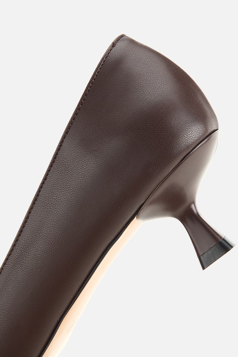 Kadın Kahverengi Rugan İnce Topuklu Stiletto
