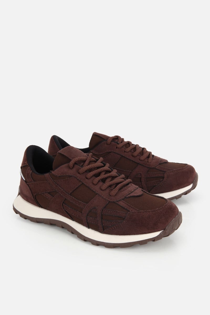 Kadın Kahverengi Süet Bağcıklı Günlük Sneaker