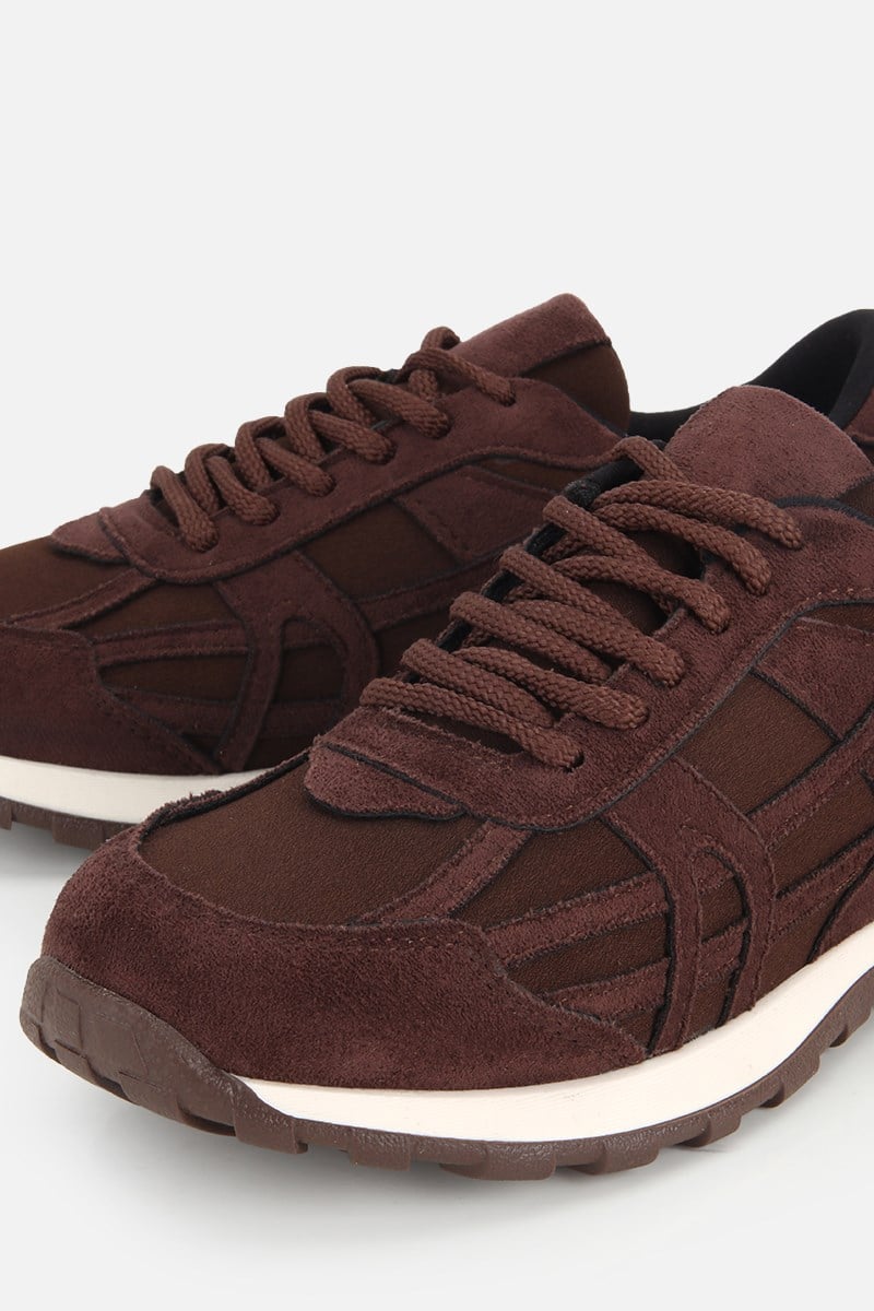 Kadın Kahverengi Süet Bağcıklı Günlük Sneaker
