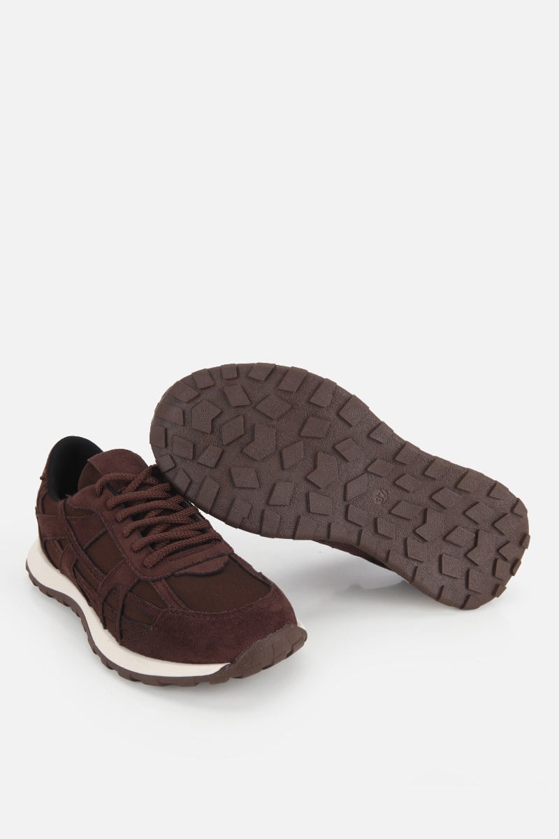 Kadın Kahverengi Süet Bağcıklı Günlük Sneaker