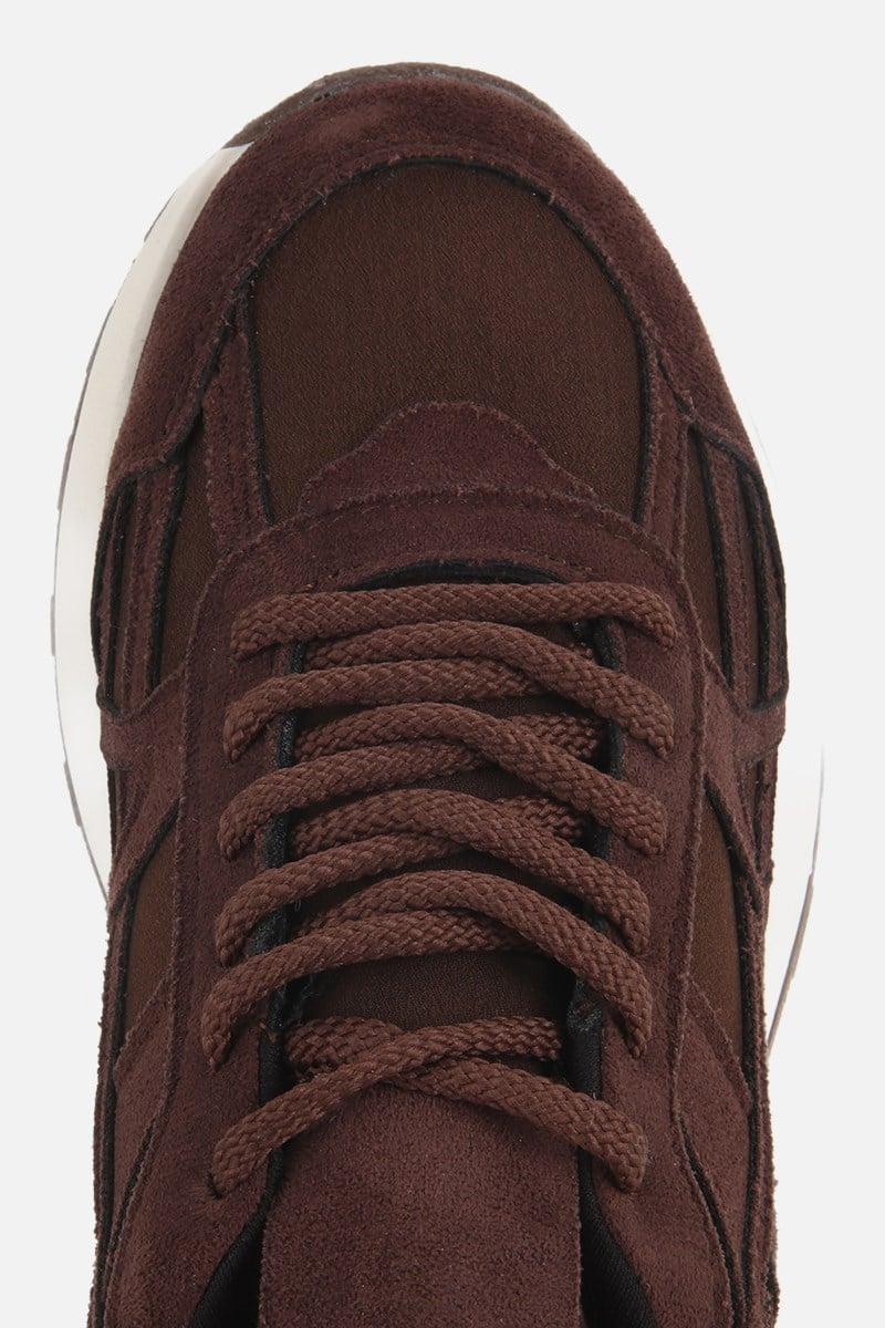 Kadın Kahverengi Süet Bağcıklı Günlük Sneaker