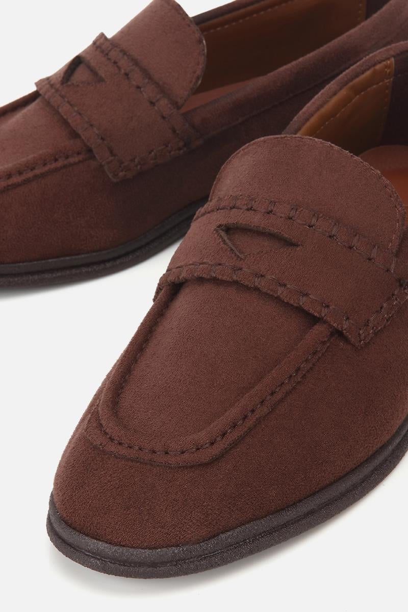 Kadın Kahverengi Süet Dikiş Detaylı Günlük Loafer