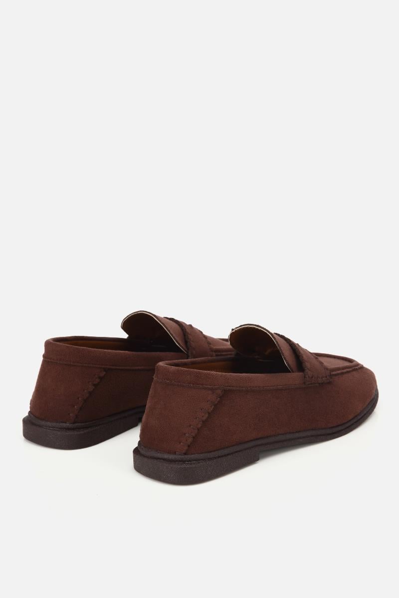 Kadın Kahverengi Süet Dikiş Detaylı Günlük Loafer