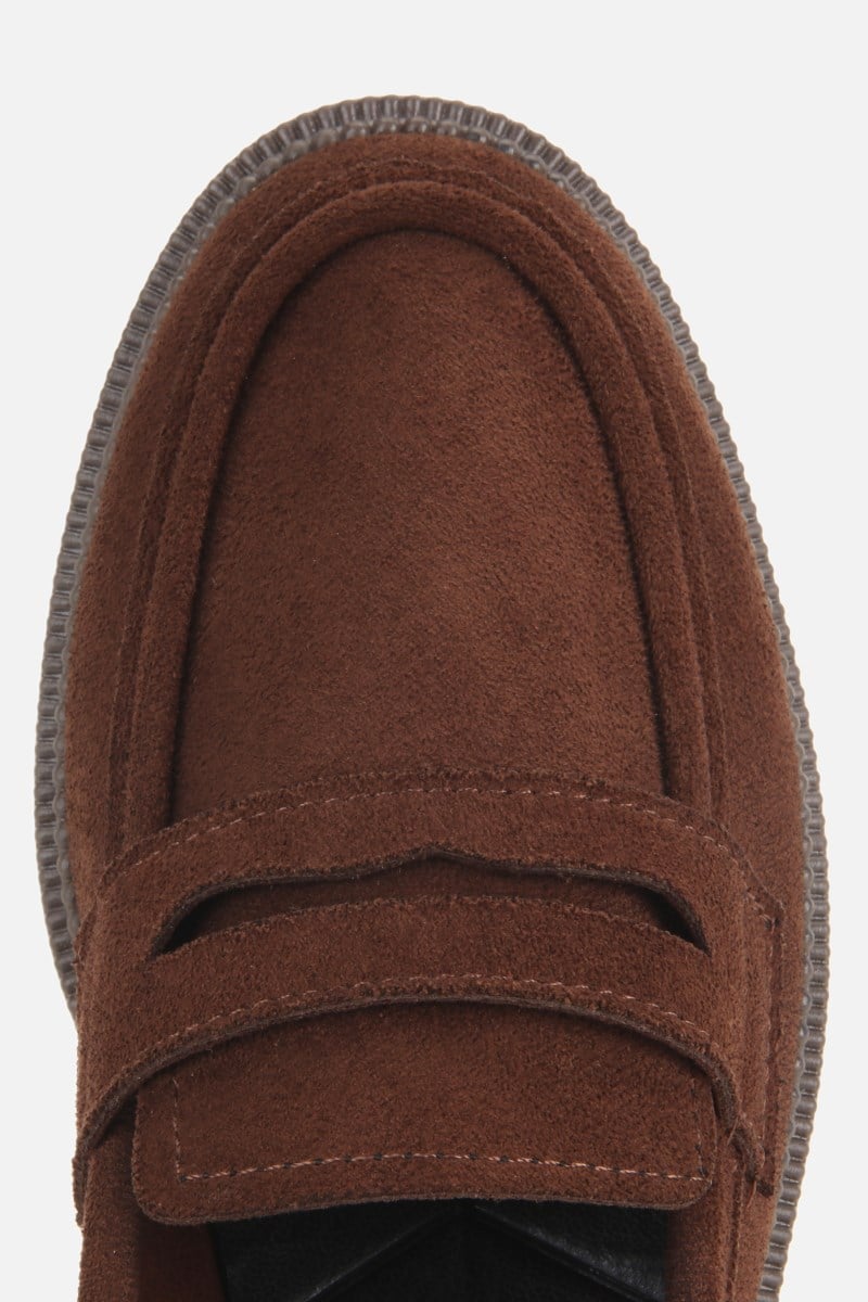 Kadın Kahverengi Süet Klasik Loafer