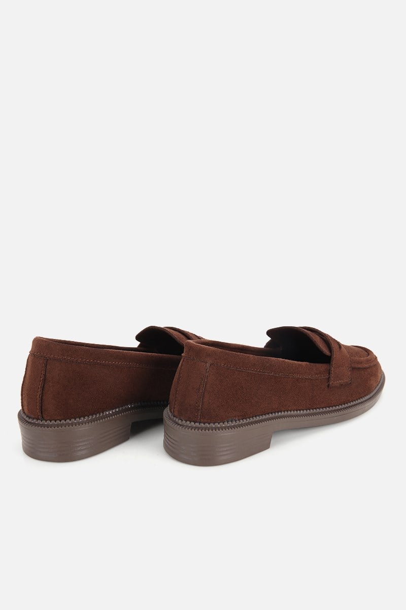 Kadın Kahverengi Süet Klasik Loafer