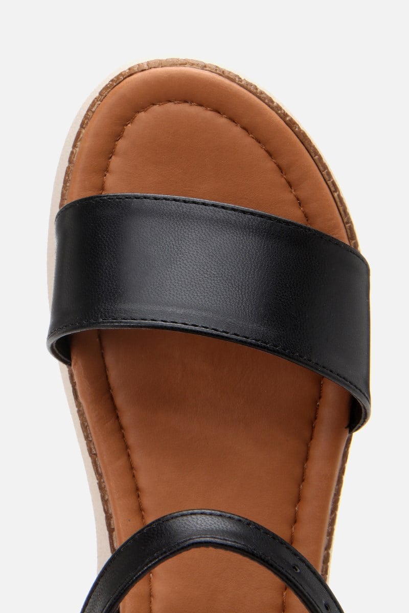 Kadın Siyah Comfort Düz Sandalet