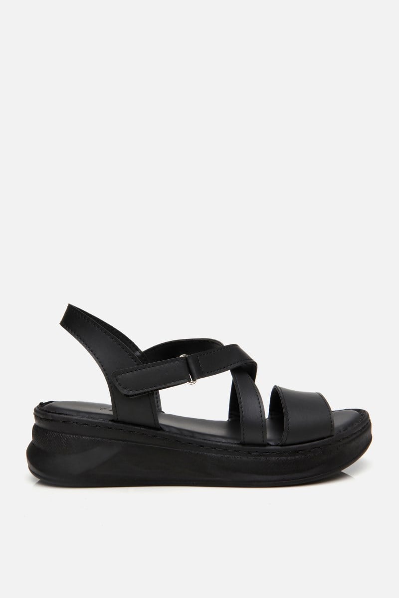 Kadın Siyah Comfort Düz Sandalet