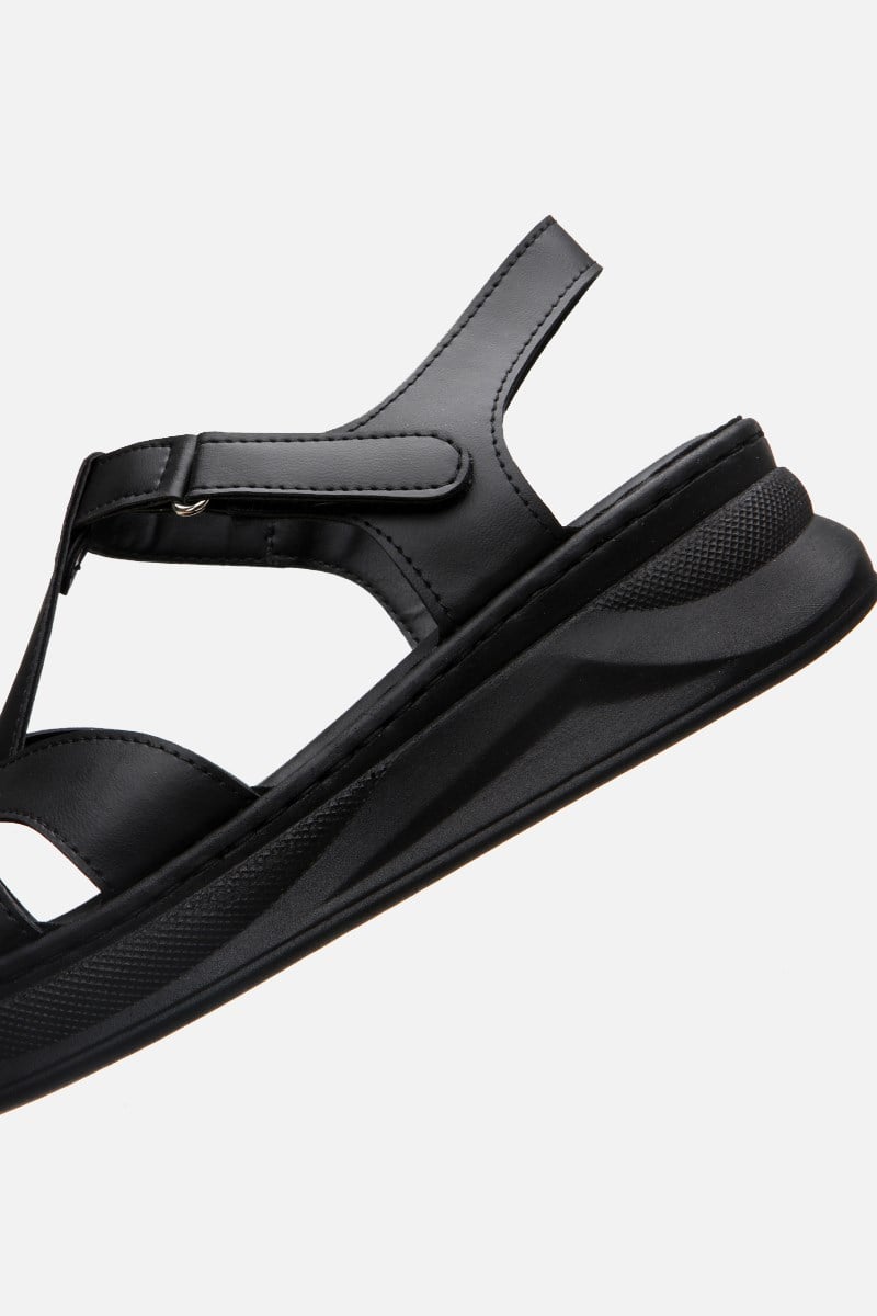 Kadın Siyah Comfort Düz Sandalet