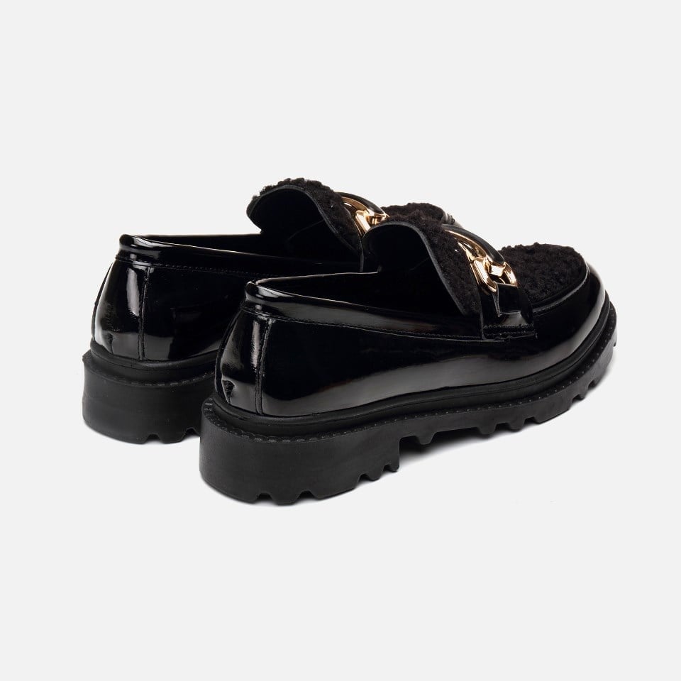Kadın Siyah Mary Jane Tokalı Loafer