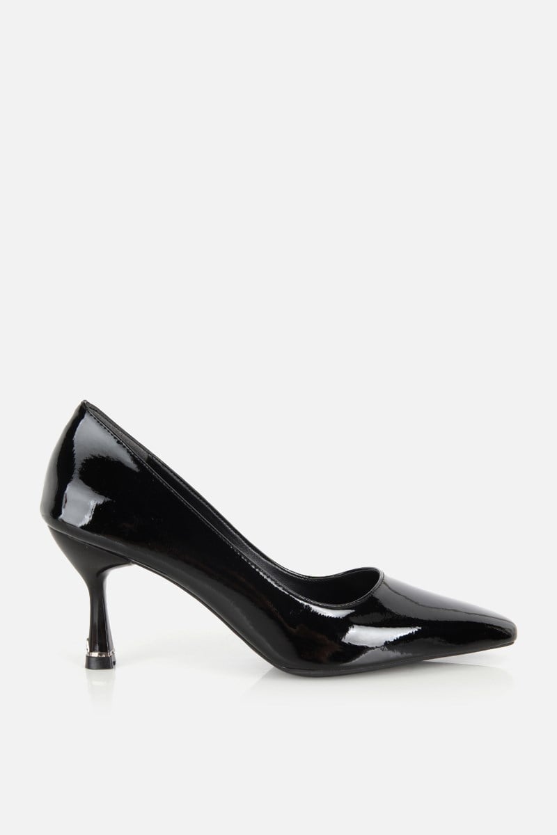 Kadın Siyah Rugan İnce Topuklu Stiletto