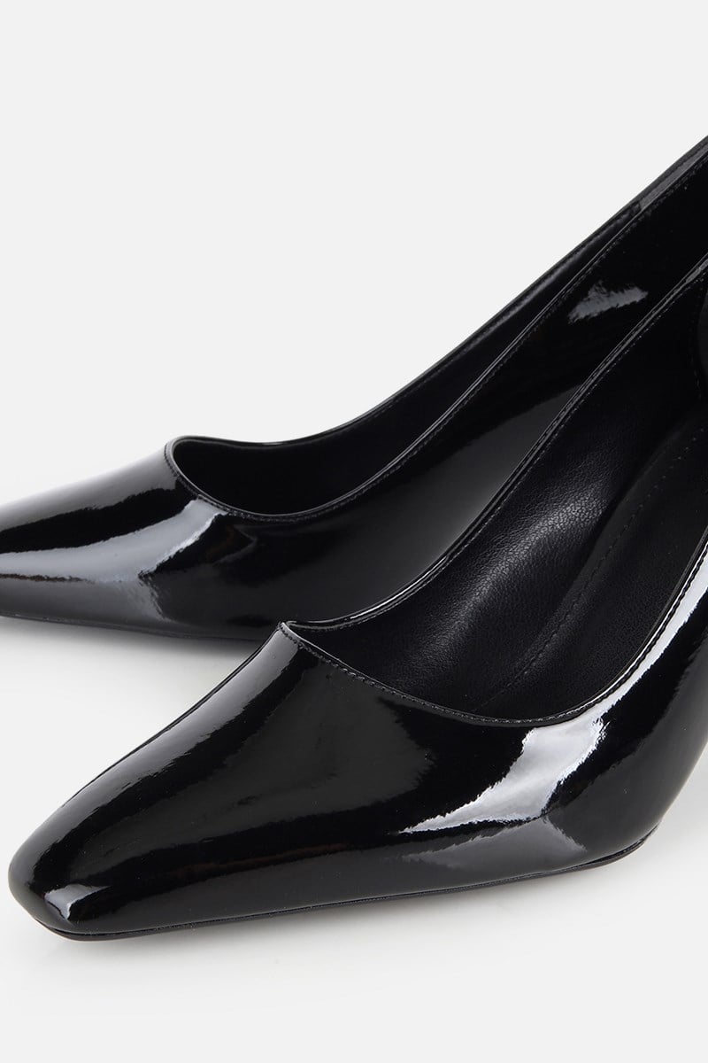 Kadın Siyah Rugan İnce Topuklu Stiletto