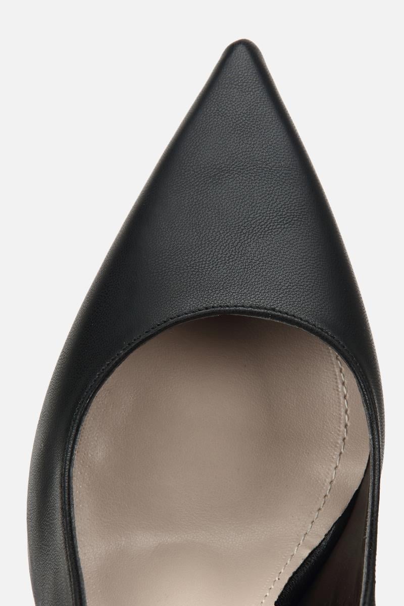 Kadın Siyah Sivri Burunlu Arkası Açık İnce Topuklu Stiletto