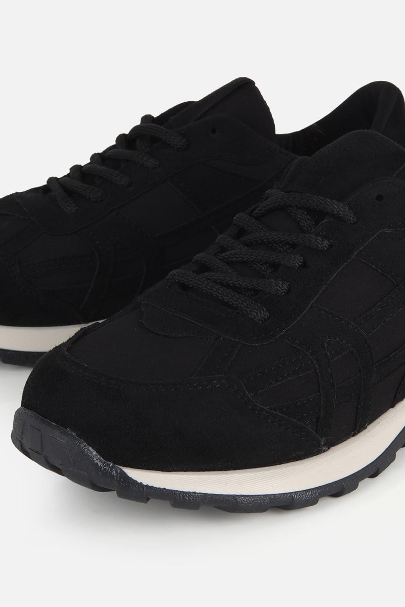 Kadın Siyah Süet Bağcıklı Günlük Sneaker