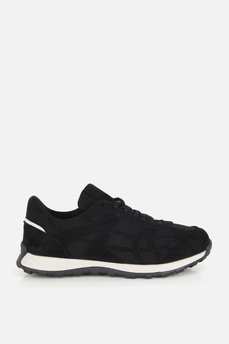 Kadın Siyah Süet Bağcıklı Günlük Sneaker