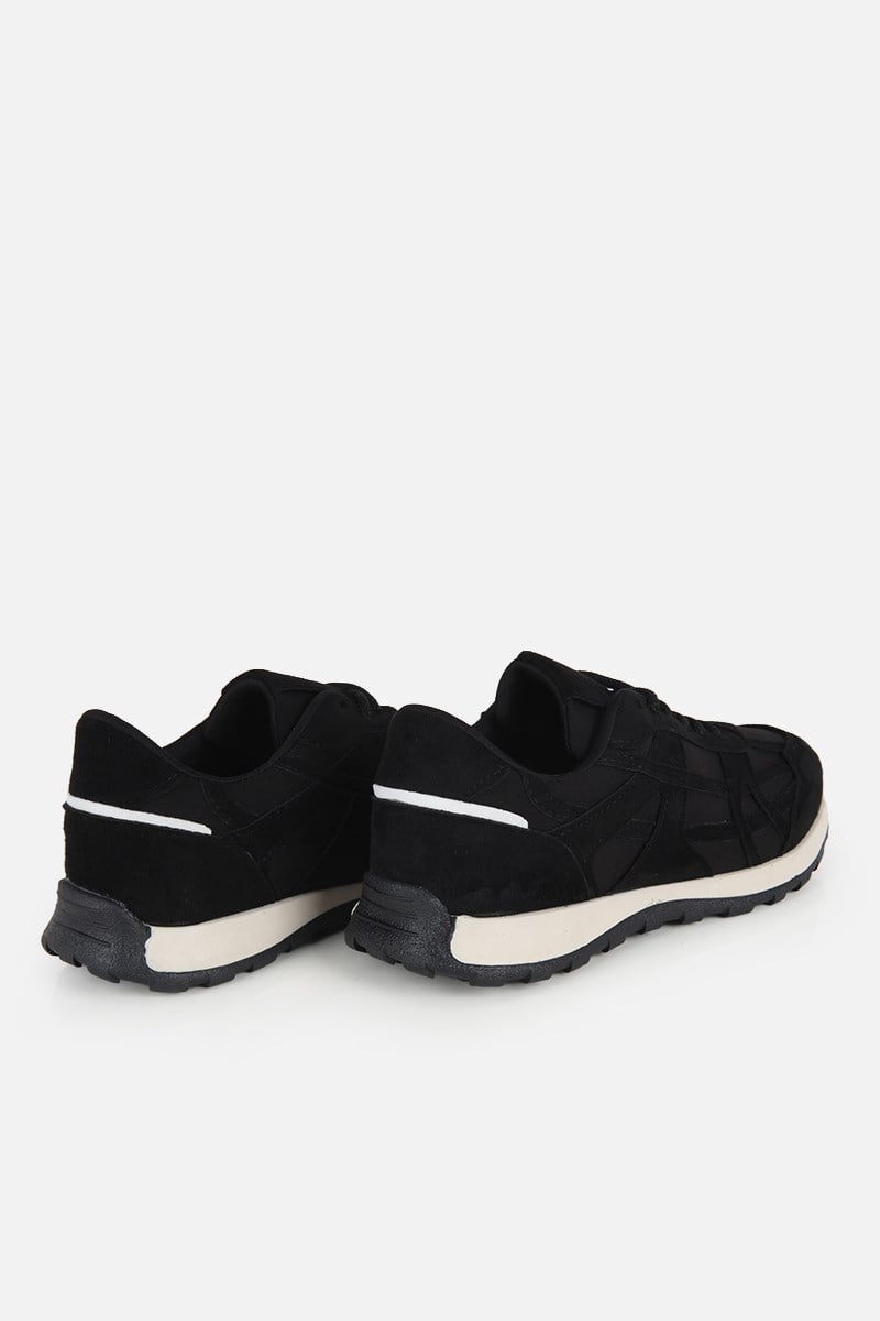 Kadın Siyah Süet Bağcıklı Günlük Sneaker