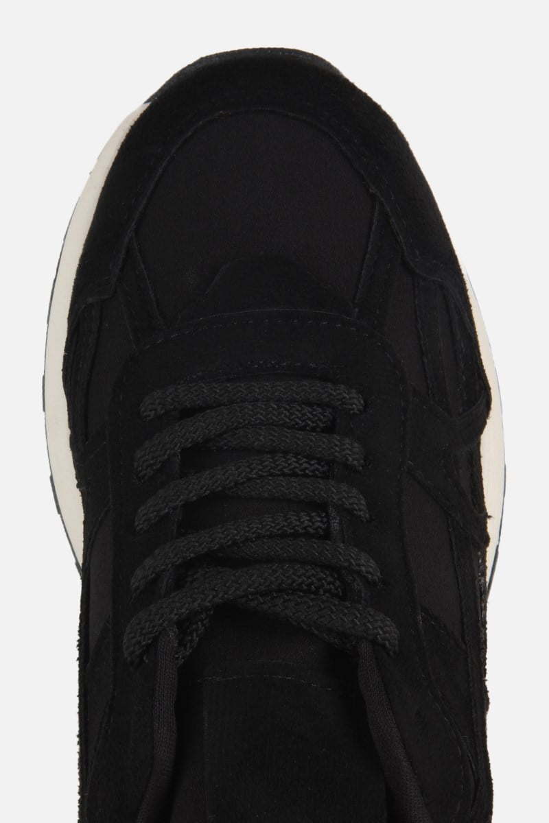 Kadın Siyah Süet Bağcıklı Günlük Sneaker