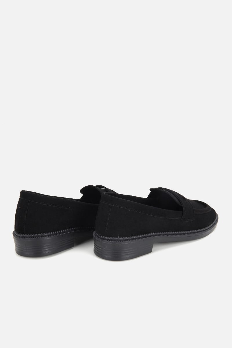 Kadın Siyah Süet Klasik Loafer