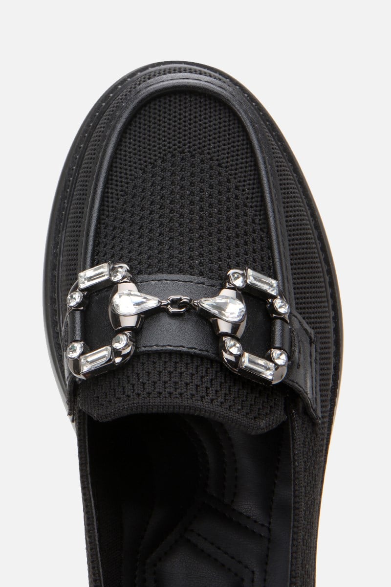 Kadın Siyah Tokalı Günlük Loafer