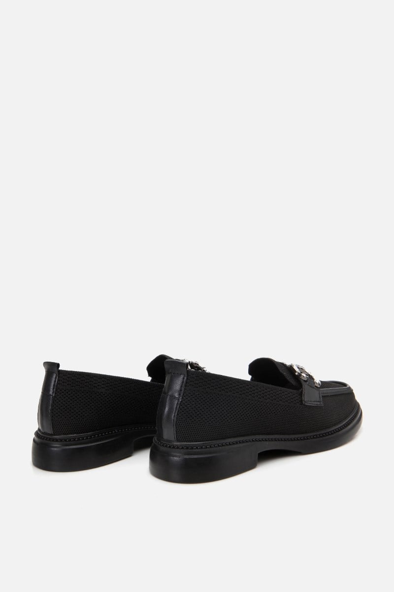 Kadın Siyah Tokalı Günlük Loafer