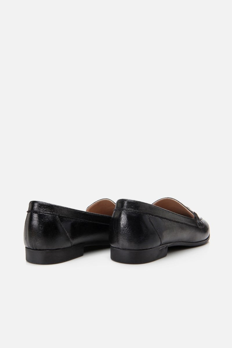 Kadın Siyah Tokalı Şık Klasik Loafer