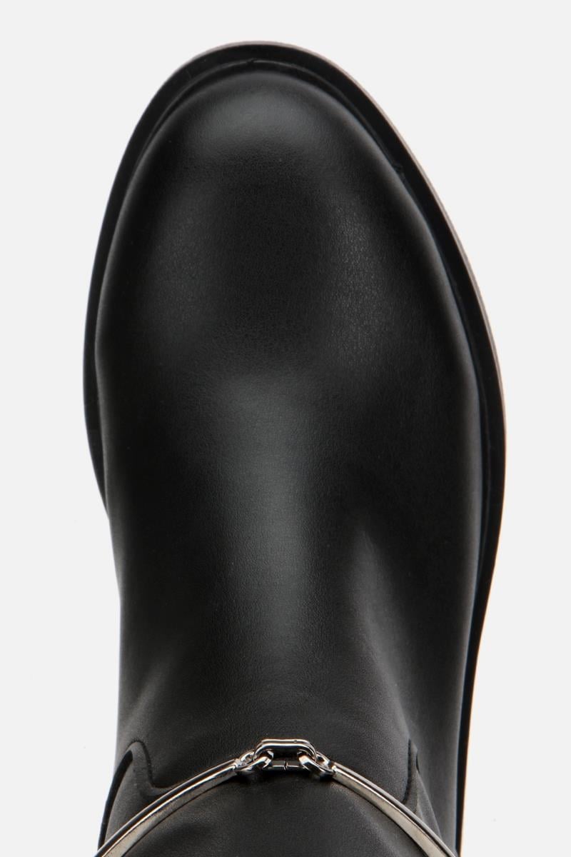Kadın Siyah Zincir Detaylı Çizme