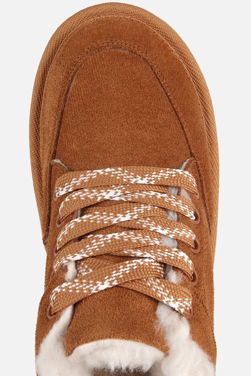 Kadın Taba Süet Kalın Tabanlı Günlük Sneaker