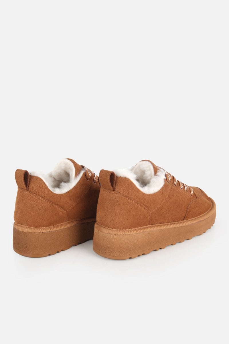 Kadın Taba Süet Kalın Tabanlı Günlük Sneaker