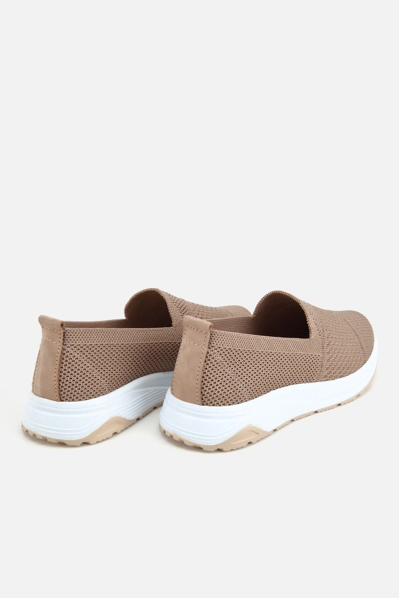 Kadın Vizon Örgü Detaylı Comfort Ayakkabı