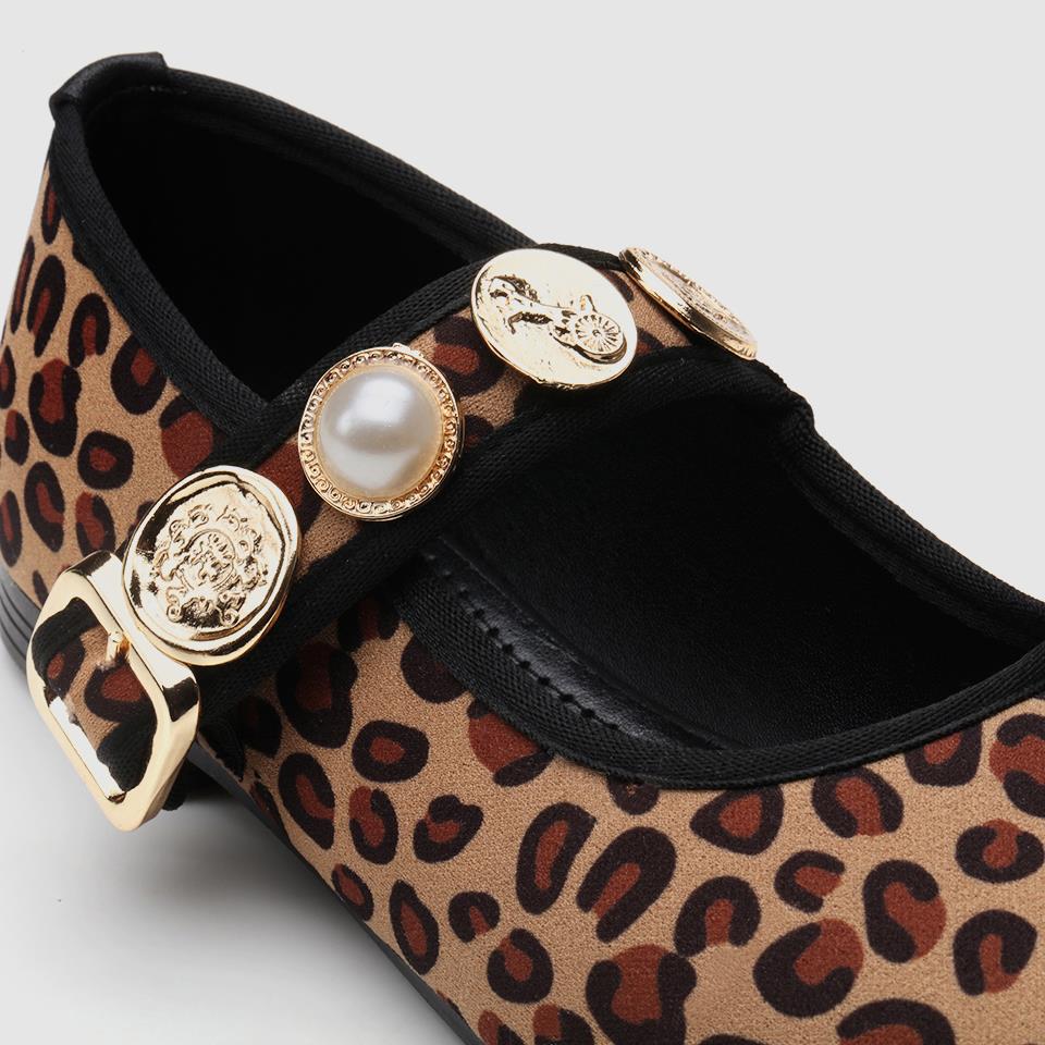 Peluş Leopar Taşlı Kadın Babet