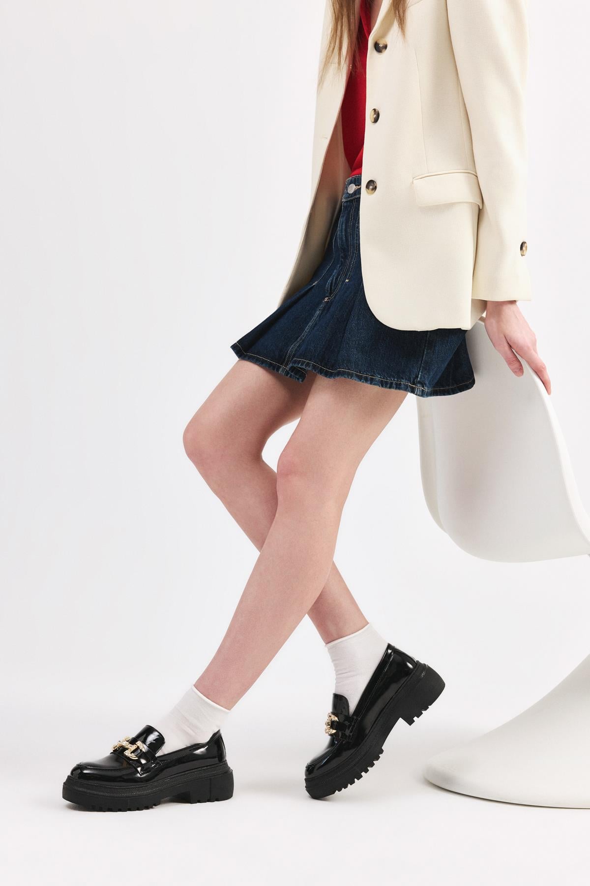 Siyah Kadın Loafer 