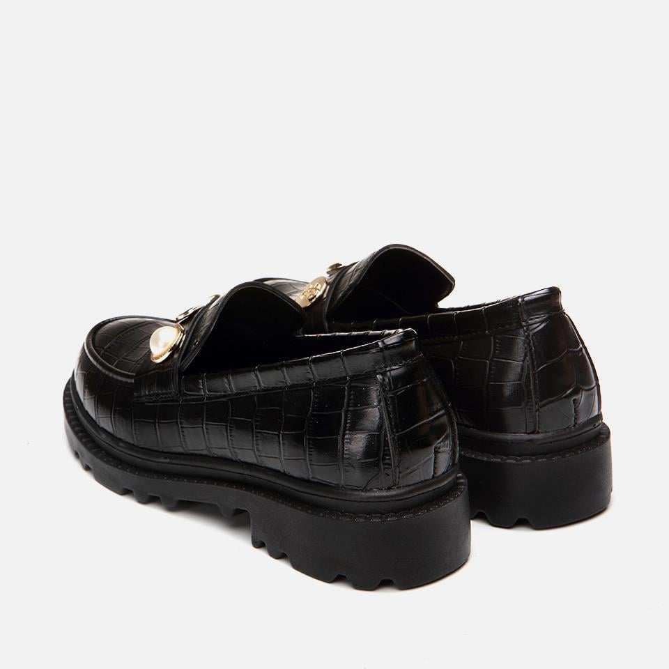 Siyah Kadın Tokalı Loafer