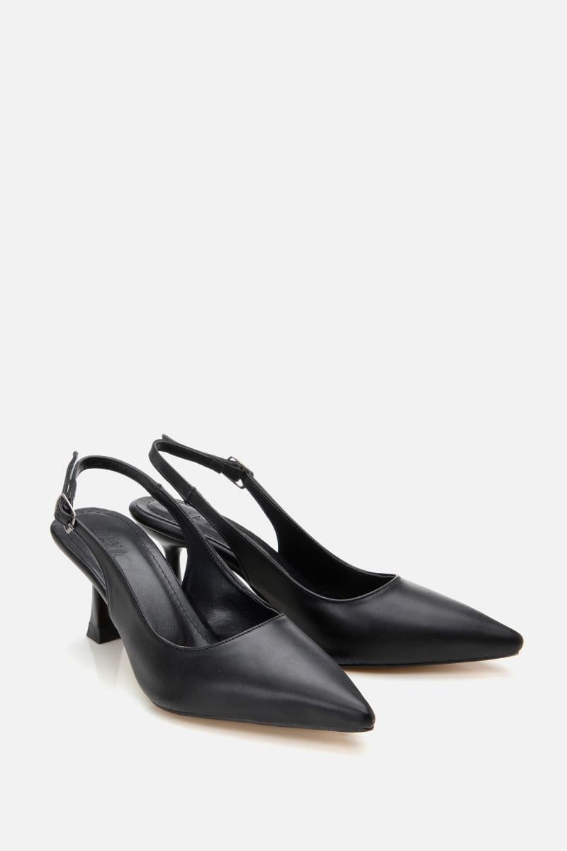 Siyah Kadın Tokalı Stiletto