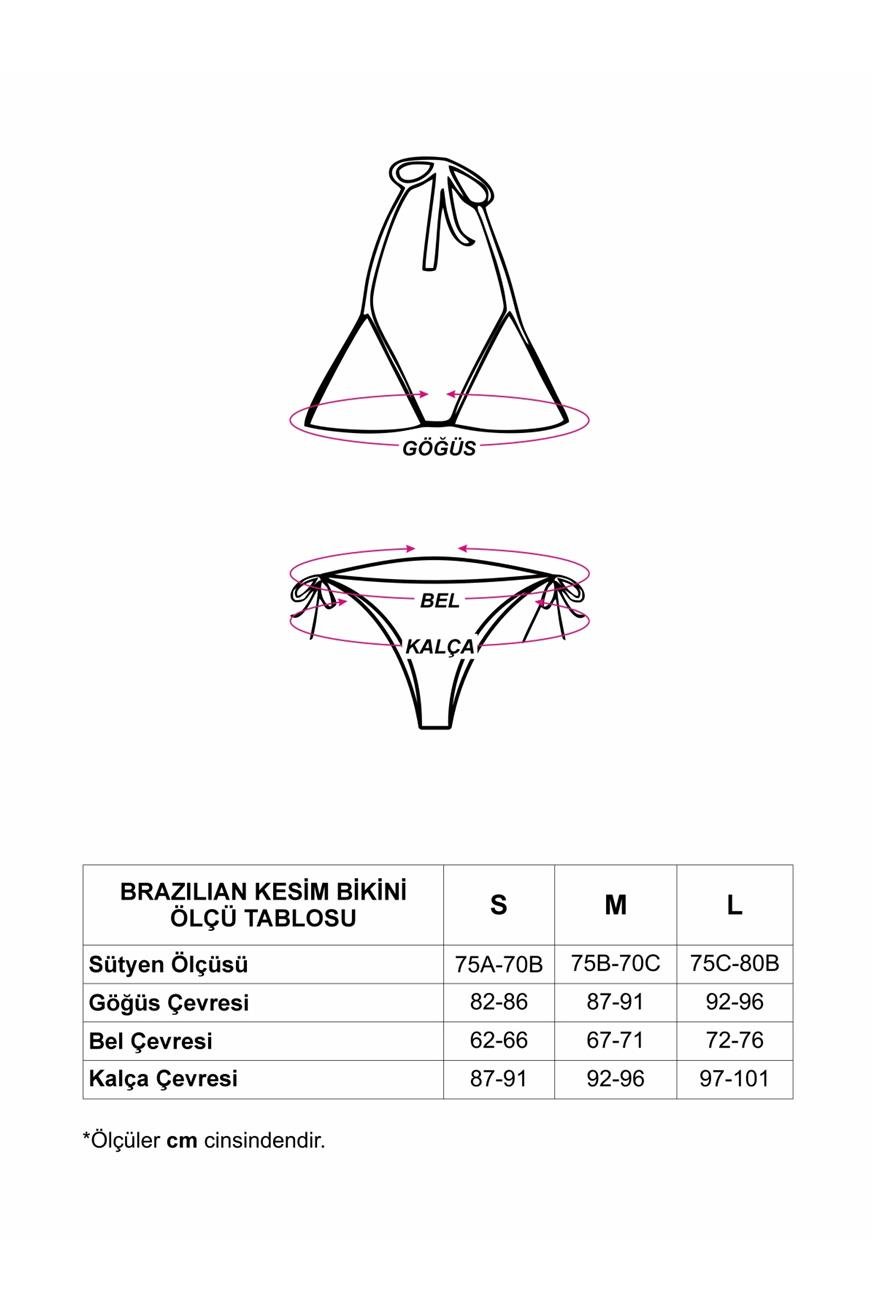 Brazilian Kesim Bebe Mavi Renk Yüksek Bel Bikini