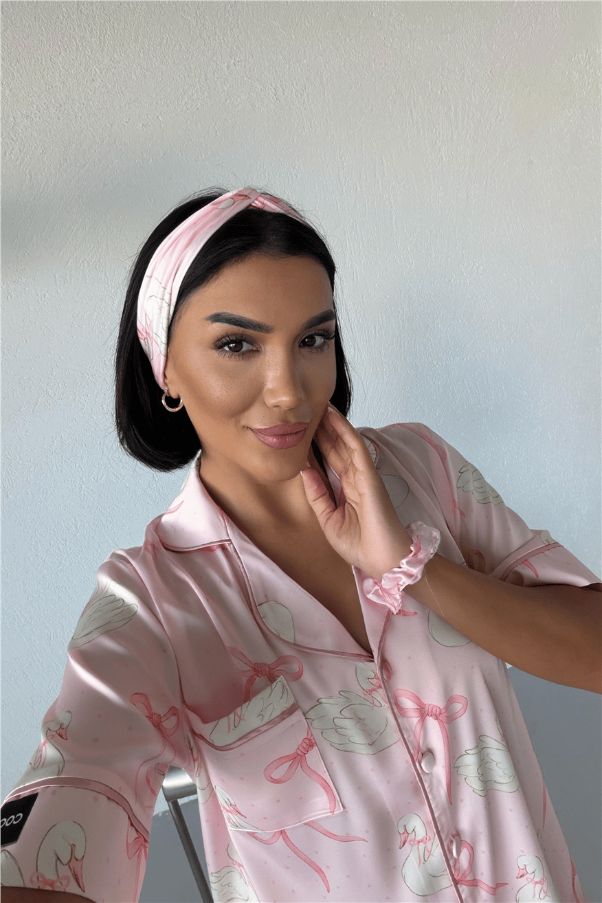 Cigno Grazioso Saten Kısa Pijama Takımı